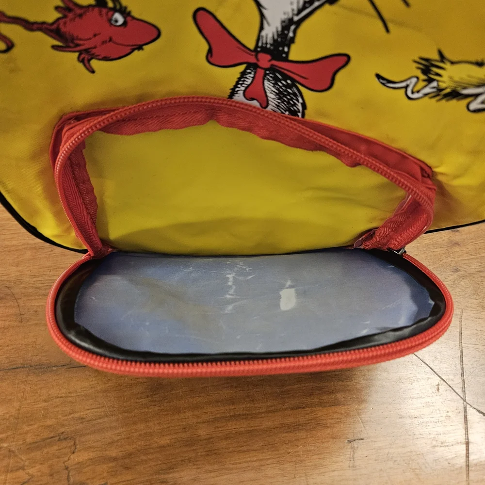 Vintage 1997 Dr Seuss Cat In The Hat Backpack Bag Colorblock‎ Small One Fish Two